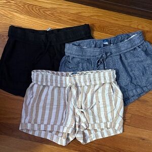 Old Navy Women's High Waist Shorts Set - Black, Blue, and Tan